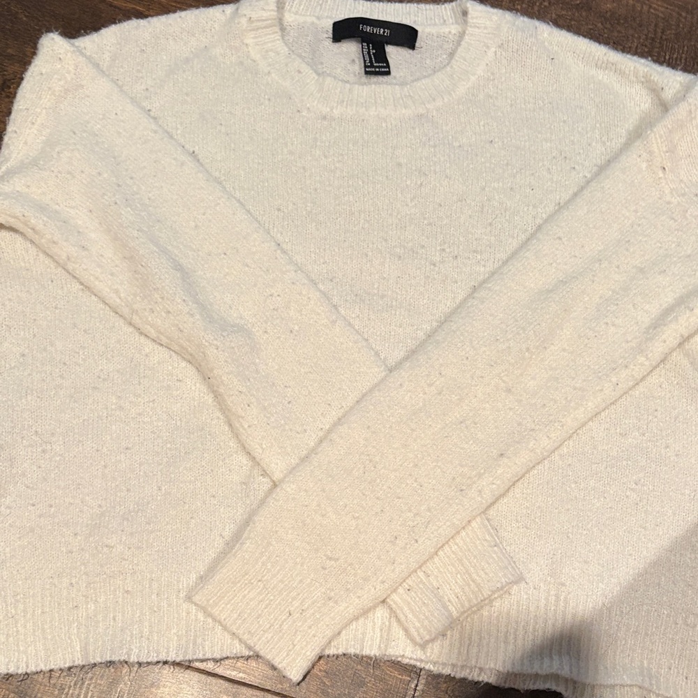 Forever 21 Soft Cream Crew Neck Sweater